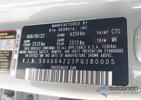 2023 Kia K5 Gt-Line from USA, damaged, VIN 5XXG64J21PG180005